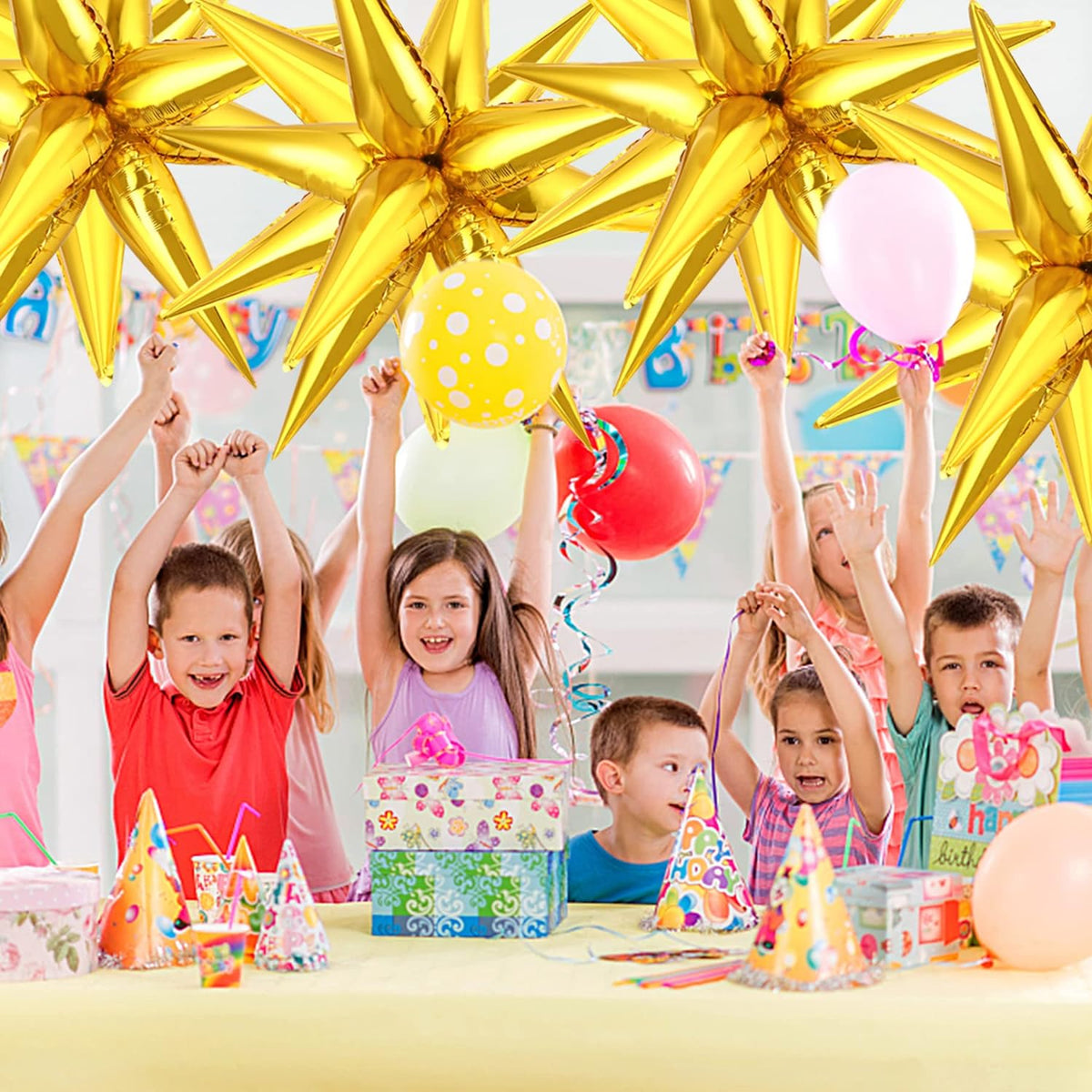 Cart In Mart 8 Pack Star Balloons Burst Star Aluminum Foil Birthday Wedding Party Supply - Silver