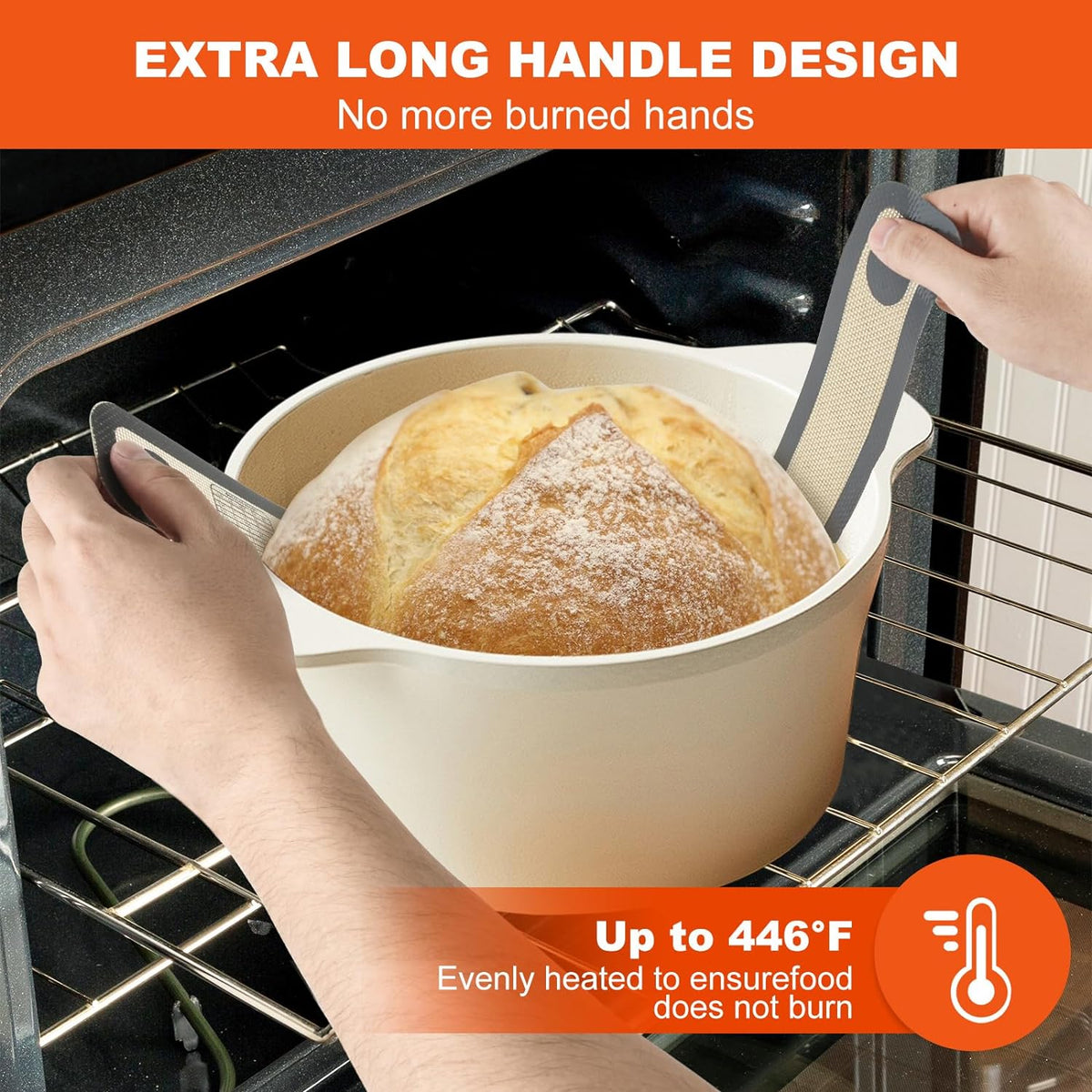 Silicone Bread Sling For Dutch Oven Liners Soudough Baking Mat - 2 Pack