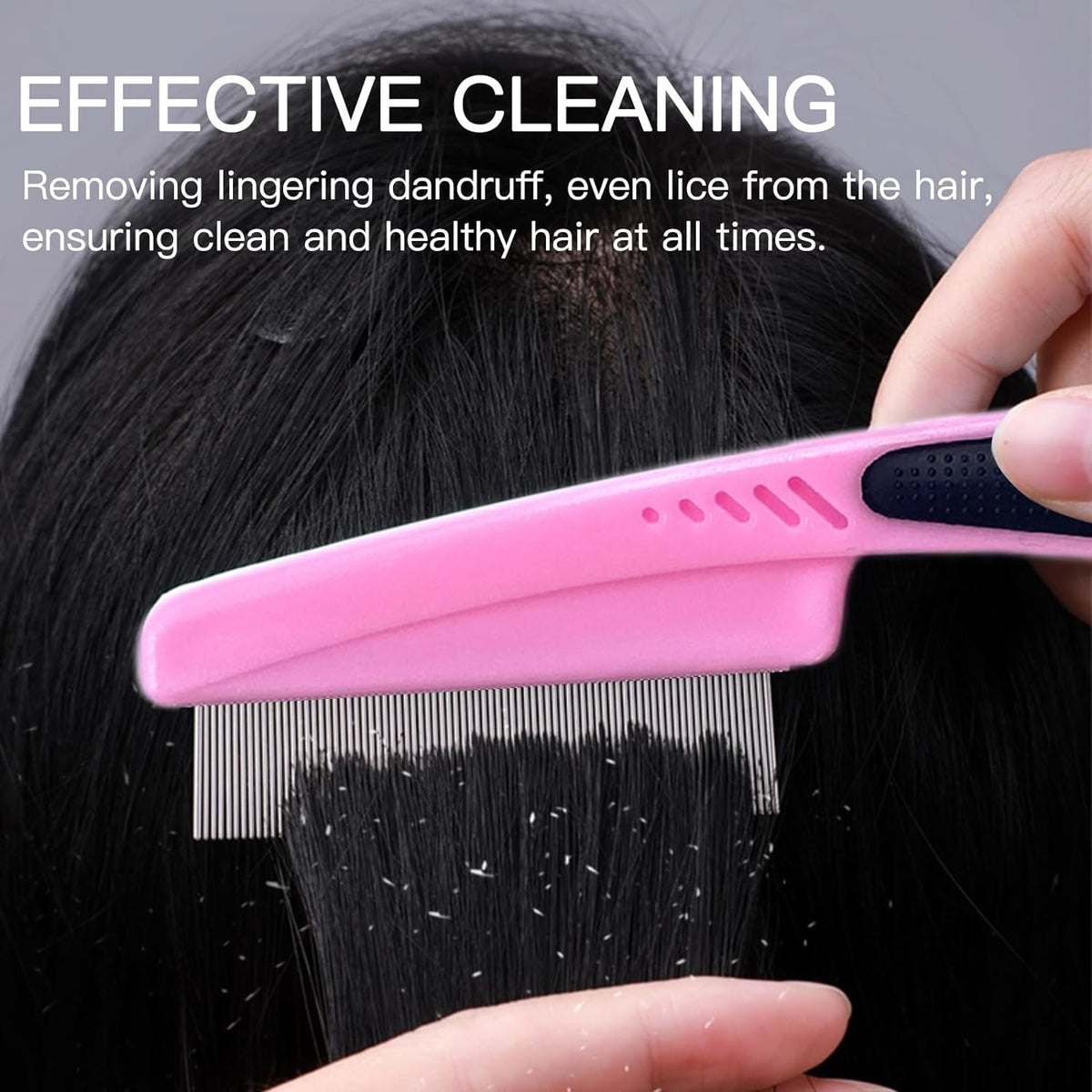 Cart In Mart 2 Pack Dandruff Comb Stainless Steel Fine Tooth Professional Lice Remover