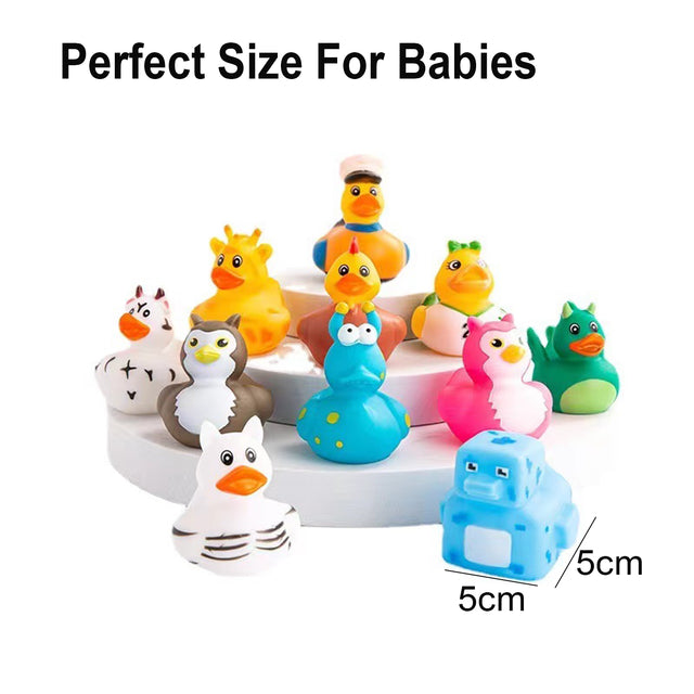 Cart In Mart 20 Pack Baby Bath Mini Duck Rubber Duckie Bathtub Toys With Mesh Bag