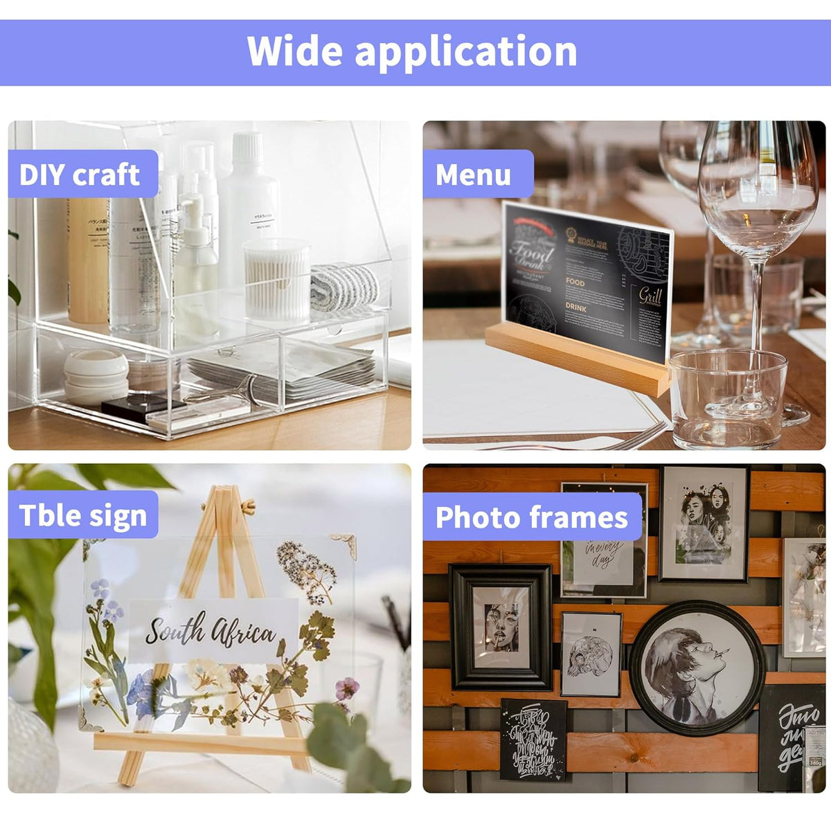 Cart In Mart 5 Pack Clear PET Plexiglass Sheets 8×10" Panels For Picture Frames, Crafts
