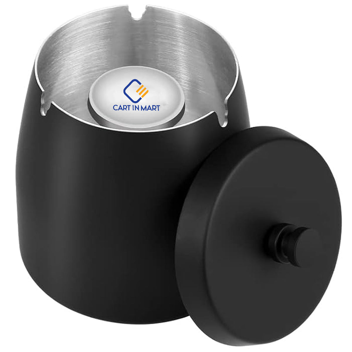 Cart In Mart Ashtray With Lid For Cigarette Stainless Steel Smokeless Odorless Windproof