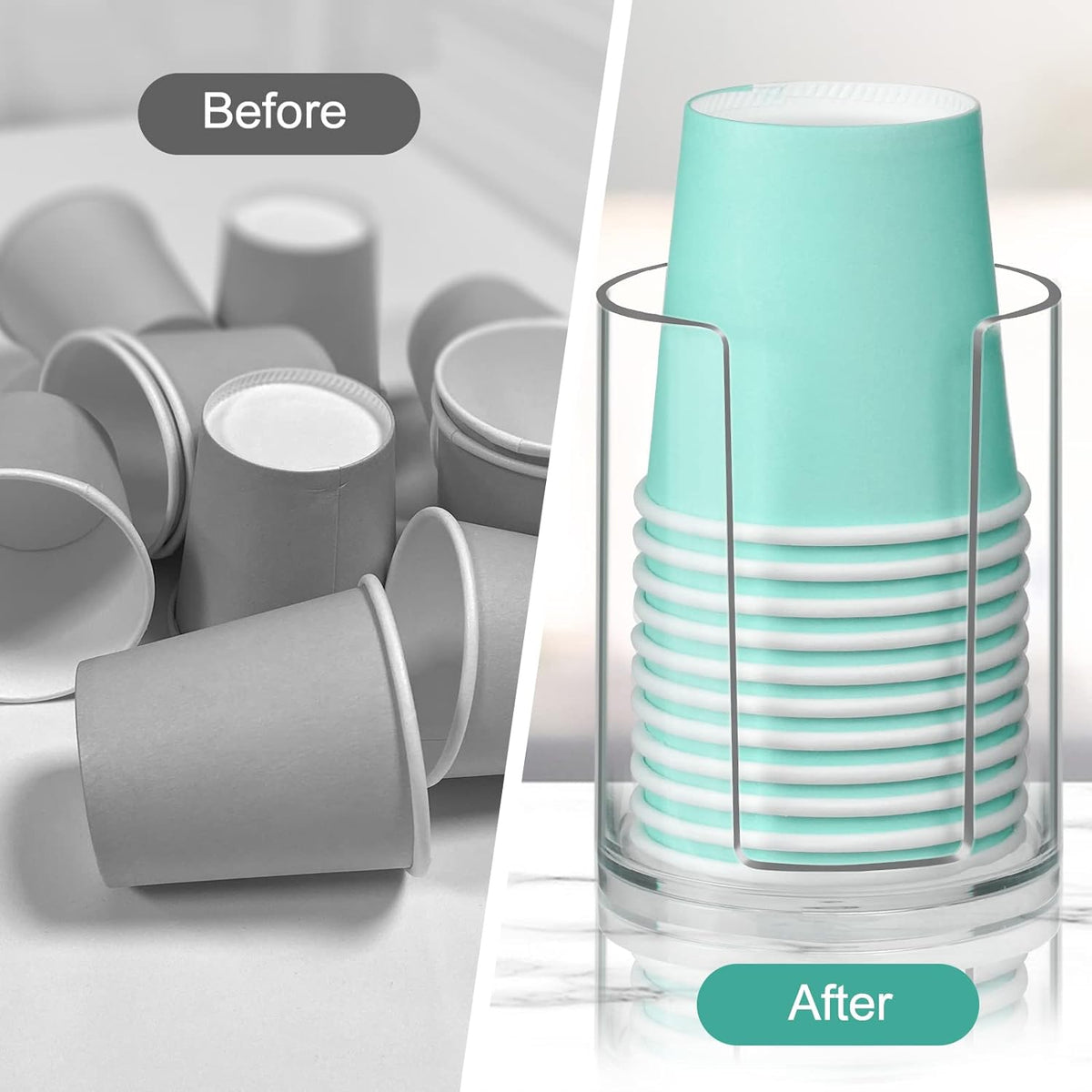 Cart In Mart 2 Pack Clear Acrylic Bathroom Cup Holder Mouthwash Paper Cups Dispenser