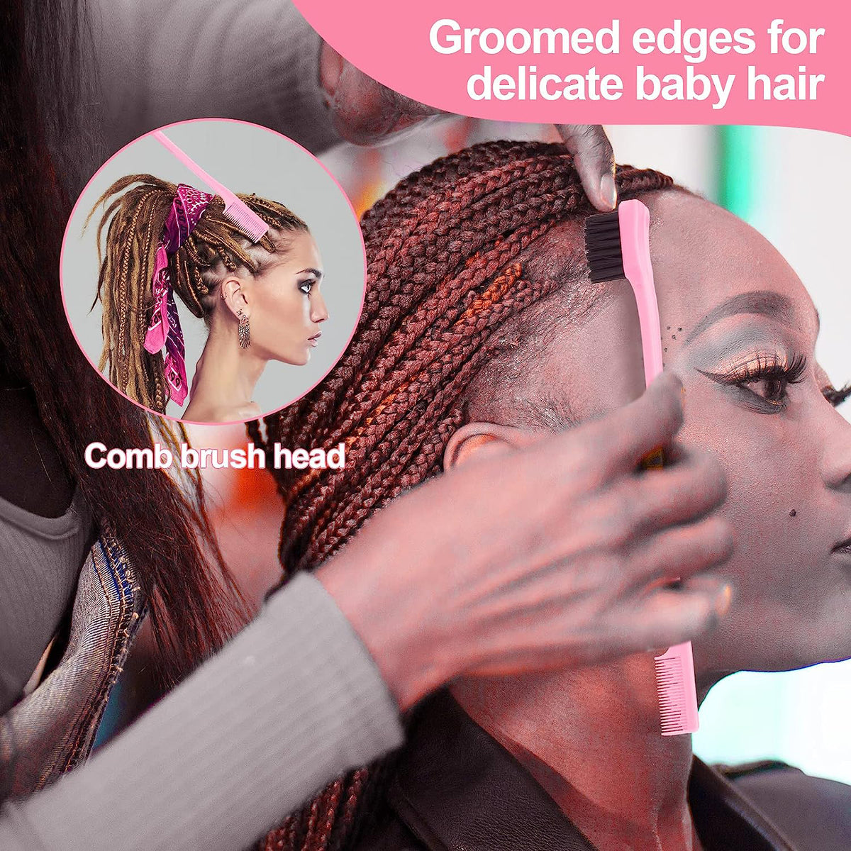 Cart In Mart 4 Pack Hair Styling Comb Set Teasing & Rat Tail Comb Edge Brush For Women