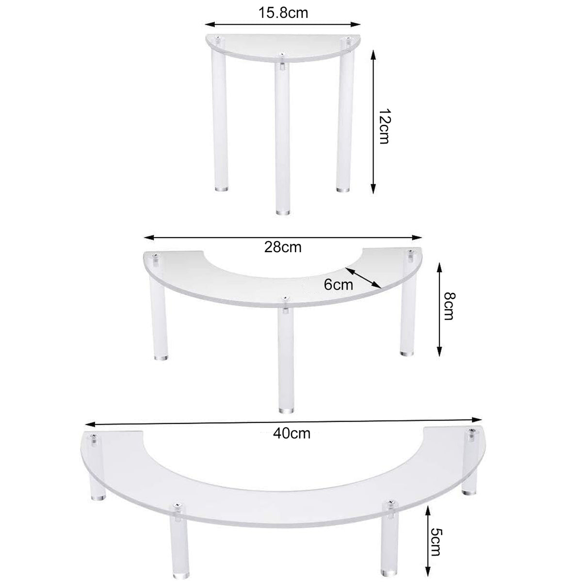 3-Tier Clear Acrylic Display Stand | Perfume, Cupcake & Jewelry Organizer | Cart In Mart