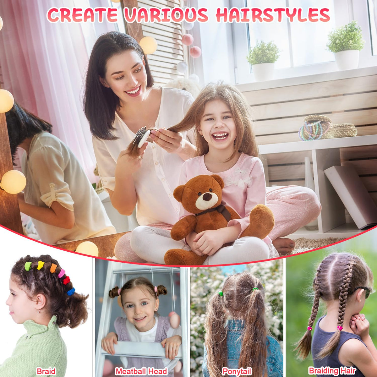 Cart In Mart 1119 Hair Clip Tie Accessories For Little Girls Rubber Band Ponytail Holder