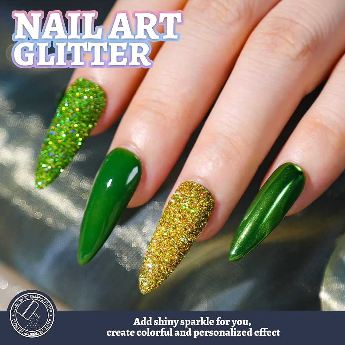 Cart In Mart Holographic Ultra Fine Glitter Powder Bulk Laser Sequin For Nail Craft 180g