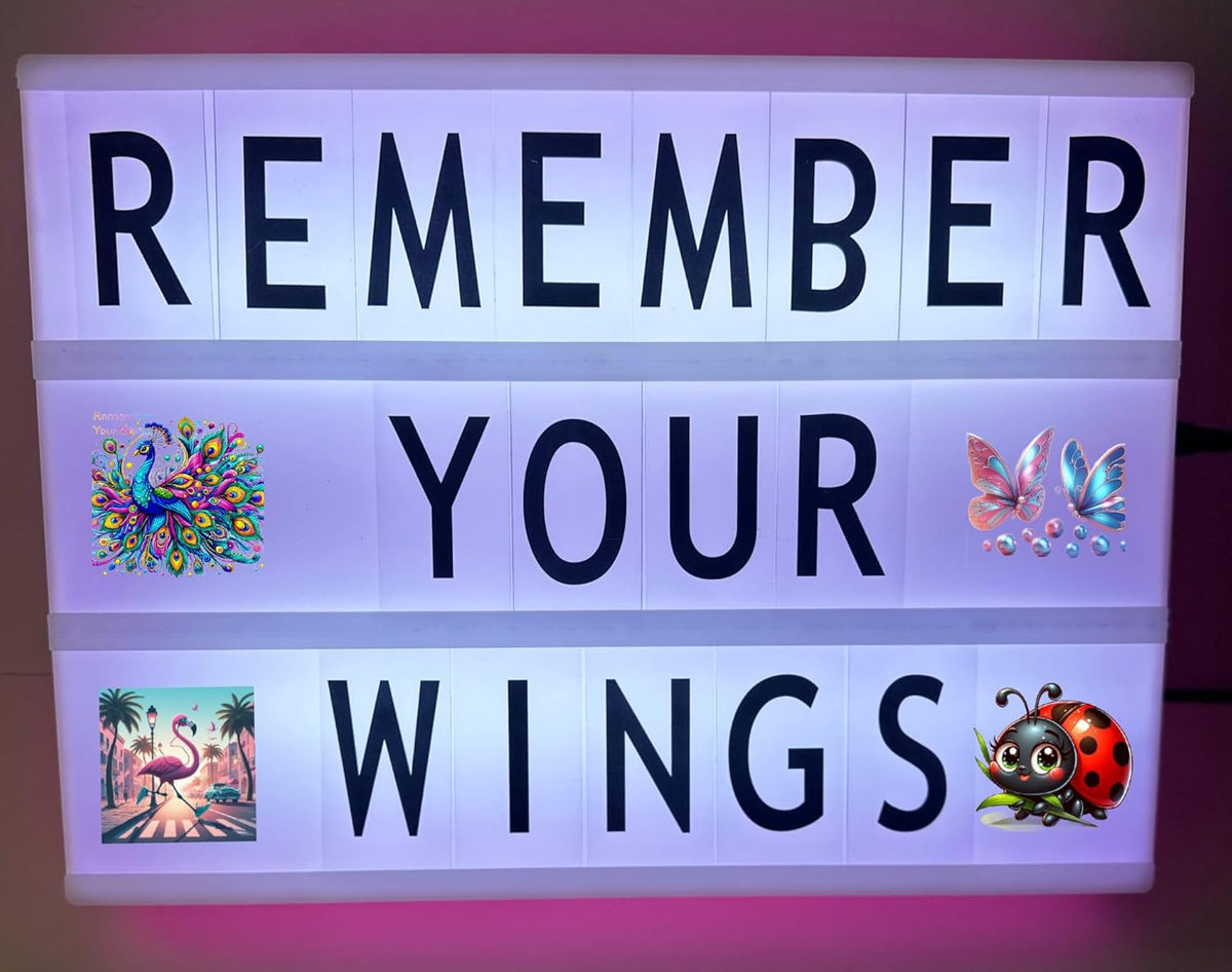 Cart In Mart Pink Cinema LED Light Box Home Office Decor With Letters ,Emojis & Markers
