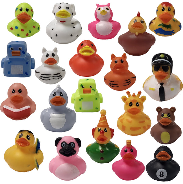 20 Pack Baby Bath Mini Duck Rubber Duckie Bathtub Toys With Mesh Bag