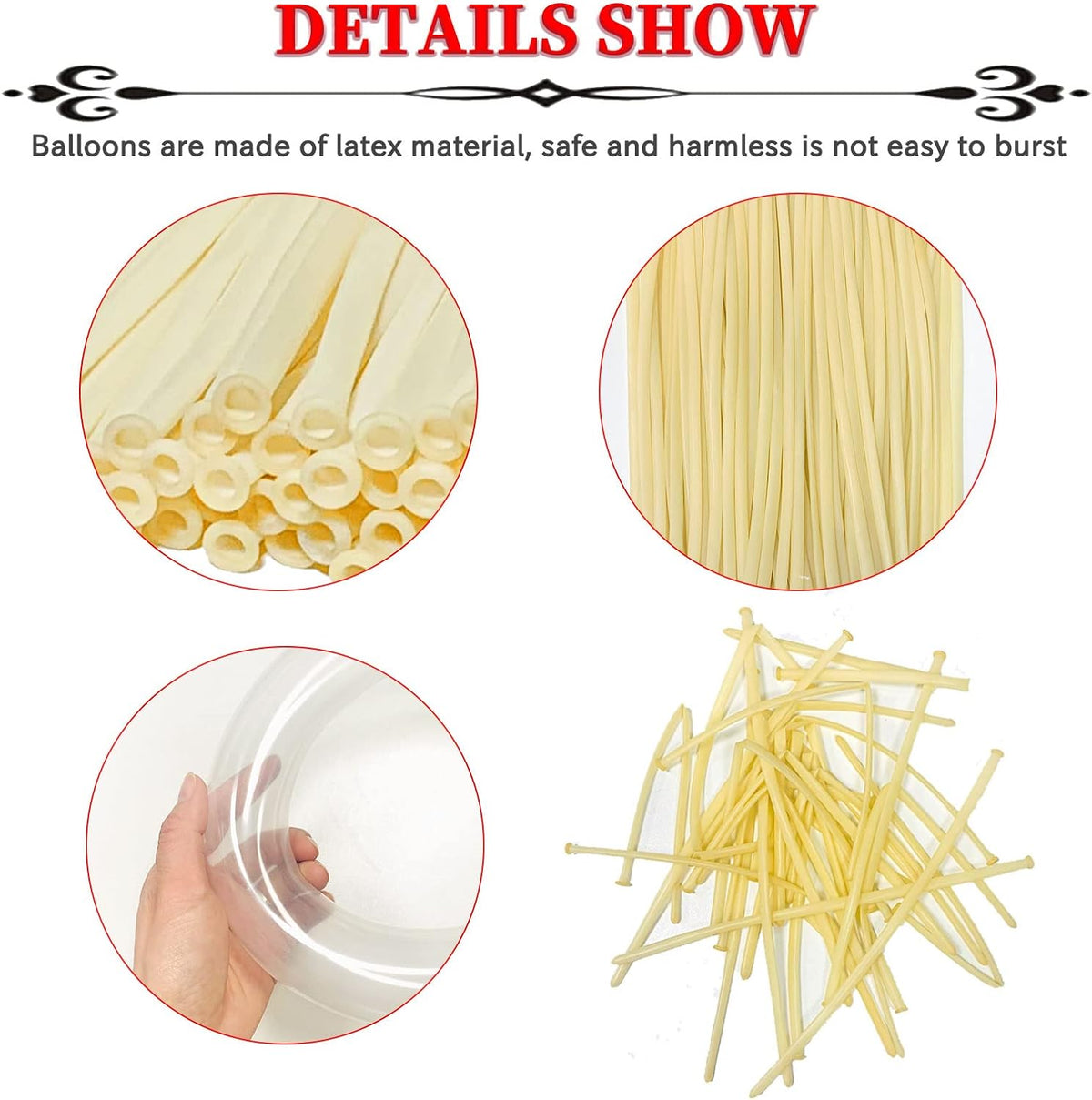 Cart In Mart 100 Pack Clear Long Balloons For Animal Twisting Tying Arch Magic Modeling