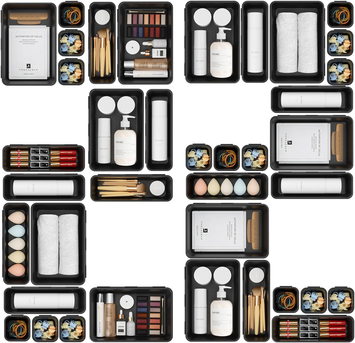 Cart In Mart Plastic Drawer Organiser Storage Bins For Makeup Bathroom Utensils - 22 Piece