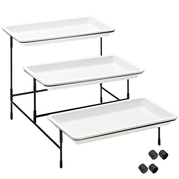 Large 3 Tier Serving Tray With Stand Buffet Server Catering Platters