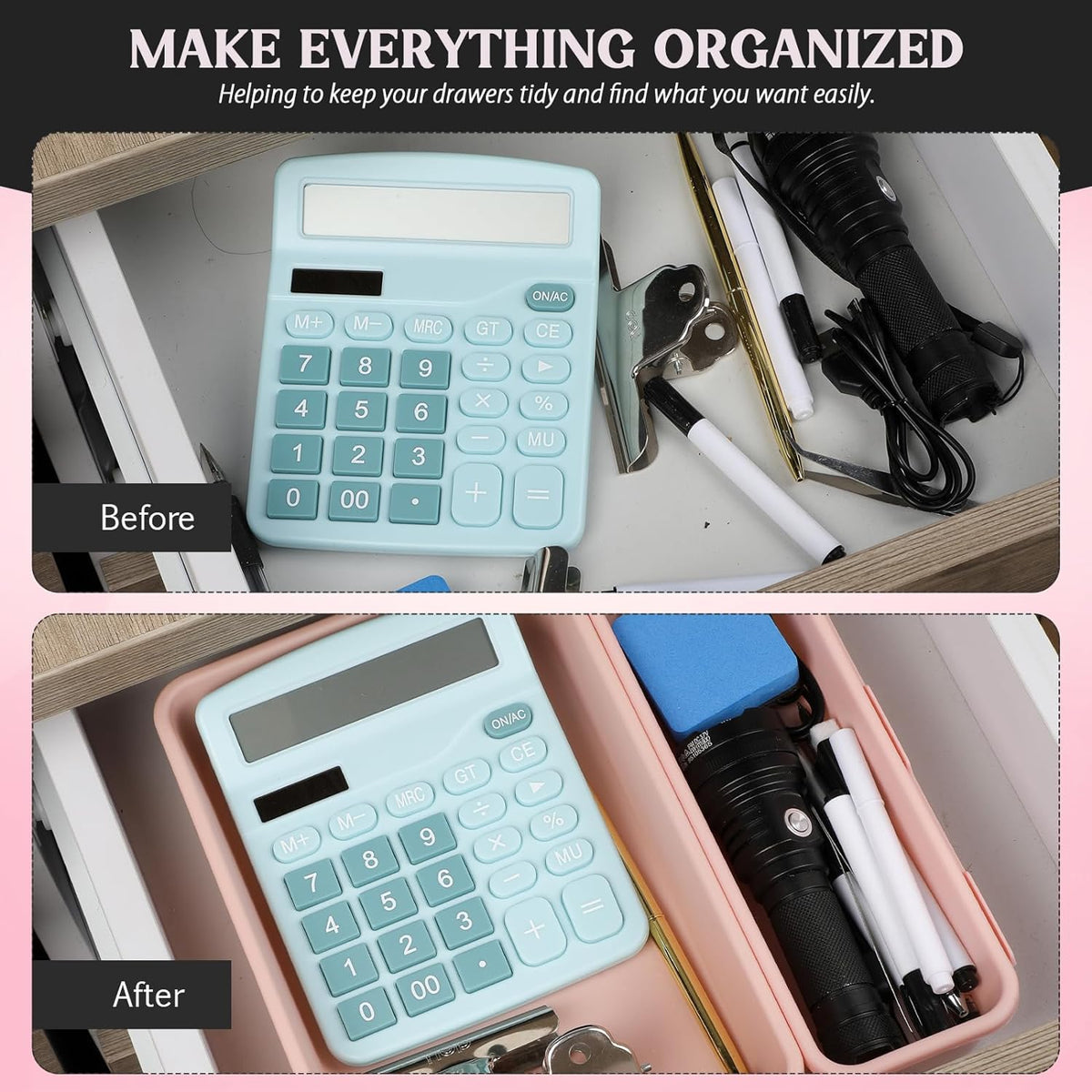 Cart In Mart Plastic Drawer Organiser Storage Bins For Makeup Bathroom Utensils - 22 Piece