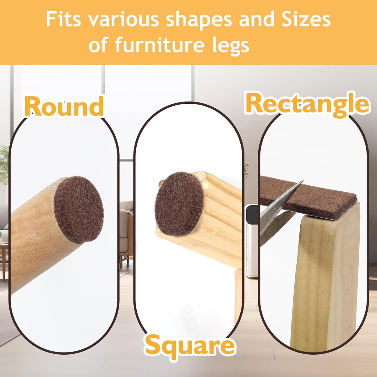 Cart In Mart 133 Piece Premium Felt Furniture Pads Wood Floor Protectors- Brown & Beige