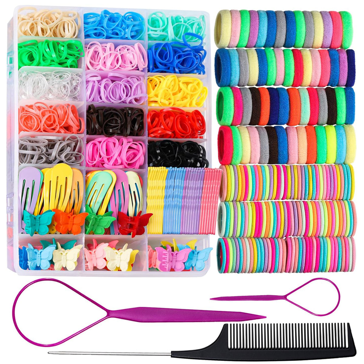 Cart In Mart 1471 Piece Elastic Hair Ties Accessories For Little Girls Baby Bands & Clip