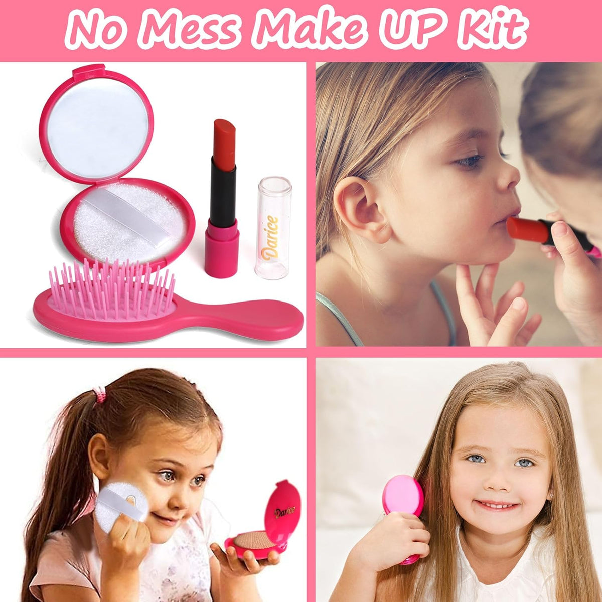 Cart In Mart 22 Piece Little Girls Purse With Pretend Play Fake Makeup Toddler Accessories - Premium Purple