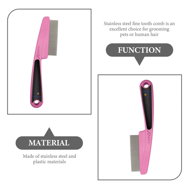 Cart In Mart 2 Pack Dandruff Comb Stainless Steel Fine Tooth Professional Lice Remover