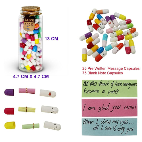 Cart In Mart 100 Piece Cute Capsule Letter Message In Bottle Love Notes - Sentimental Gift