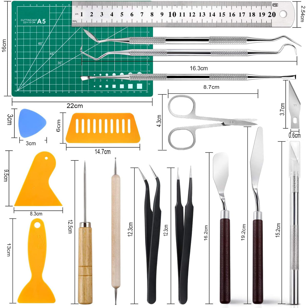 Cart In Mart 28 Piece Precision Craft Tools Set For Weeding Vinyl For Art Scrapebooking