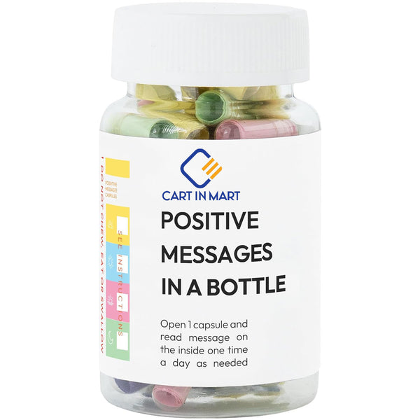Cart In Mart 50 Pre-Written Positive Messages in a Bottle Motivational Quotes Gift