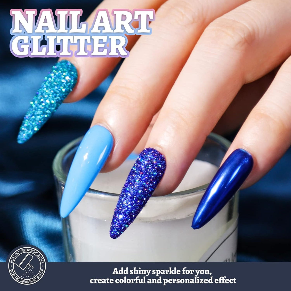 Cart In Mart Holographic Ultra Fine Glitter Powder Bulk Laser Sequin For Nail Craft 180g