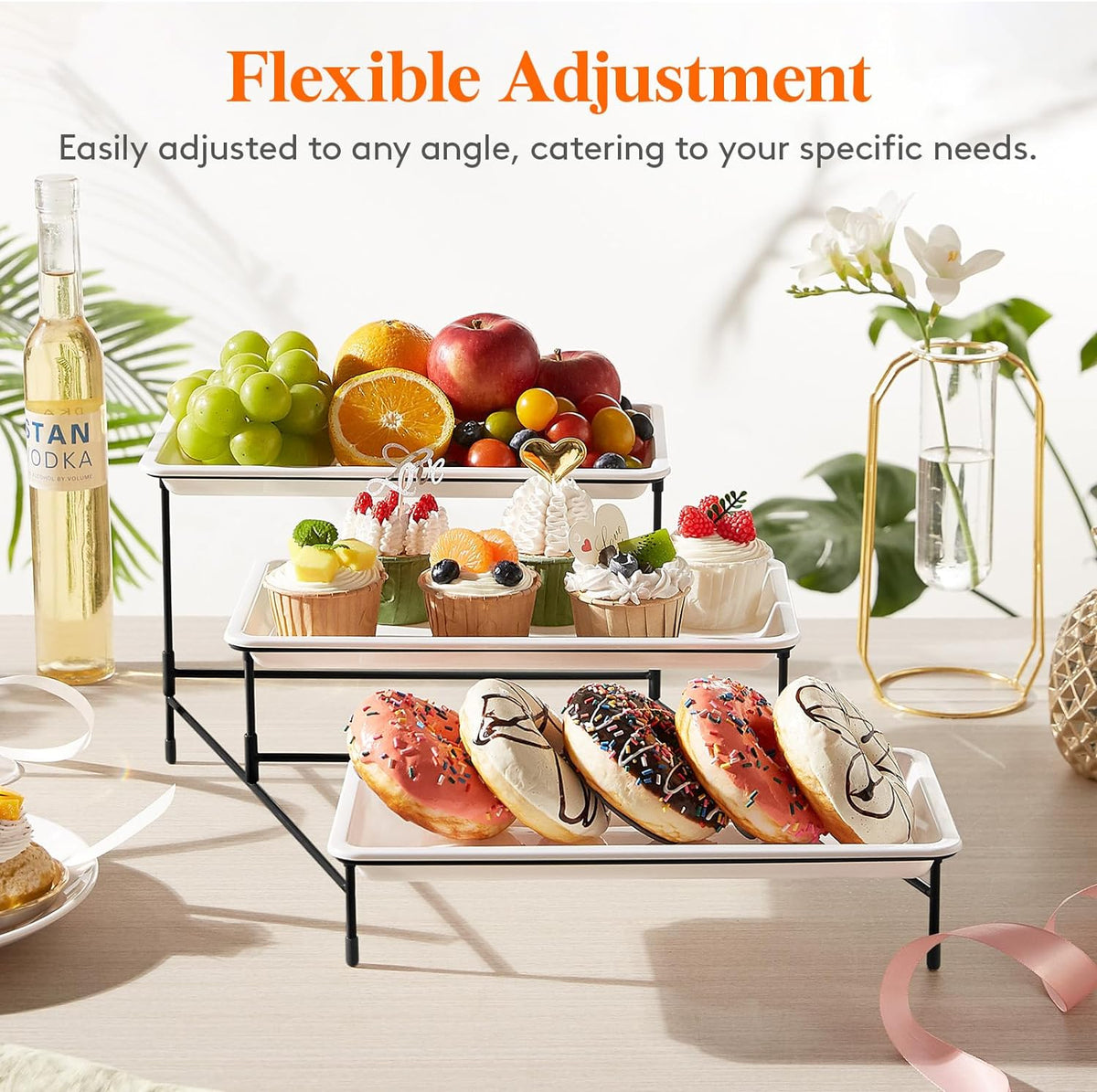 Cart In Mart Large 3 Tier Serving Tray With Stand Buffet Server Catering Platters