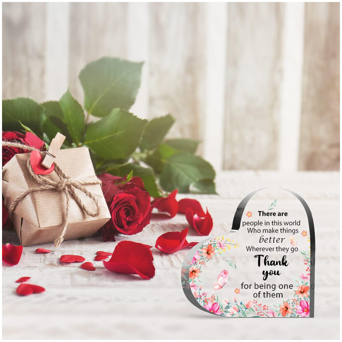 Cart In Mart Appreciation & Thank You Gifts For Women Acrylic Decorative Heart Sign