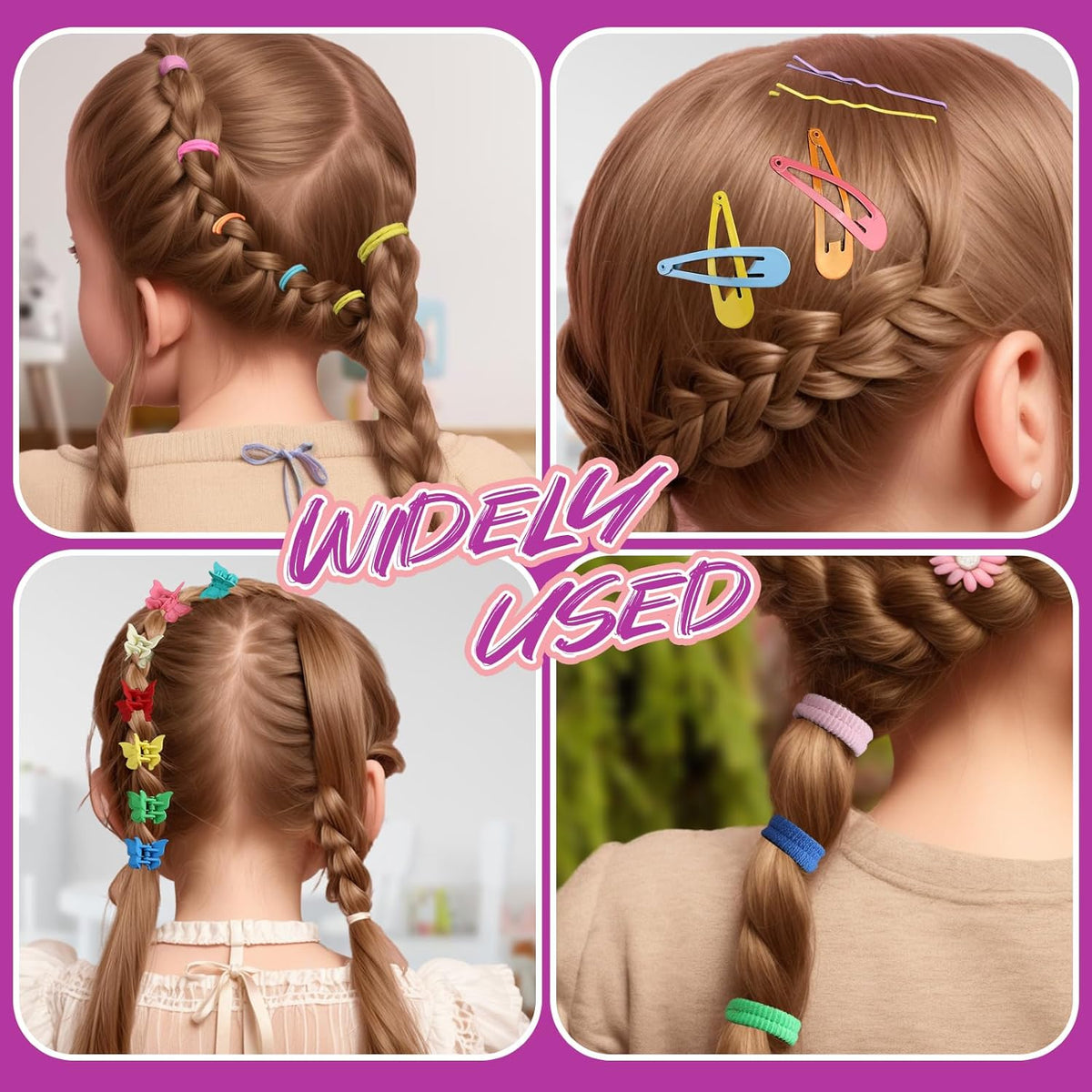 Cart In Mart 1471 Piece Elastic Hair Ties Accessories For Little Girls Baby Bands & Clip