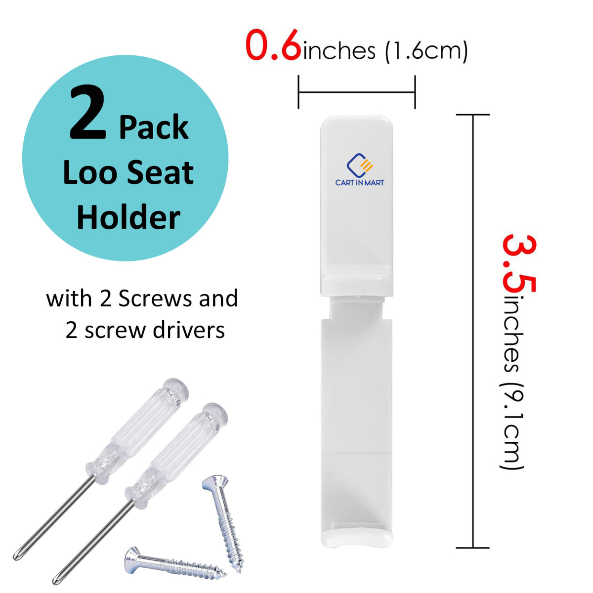 Cart In Mart Modern Toilet Seat Lifter Handle Tool Set Easy To Apply For Hygiene - 2 Pack