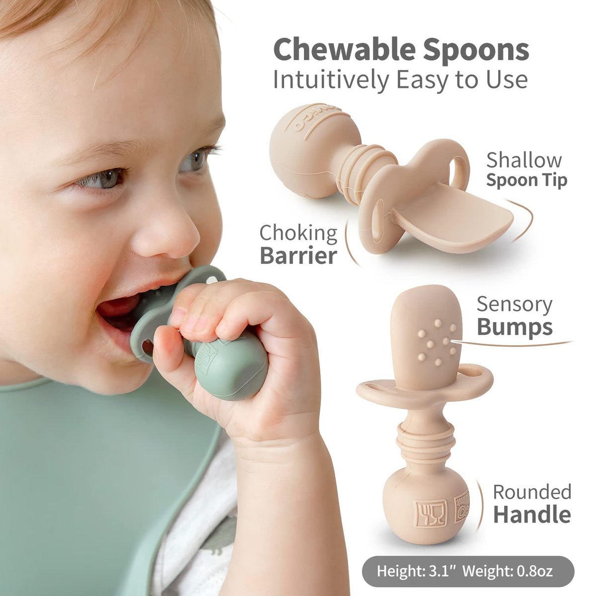 Cart In Mart 2 Pack (8 Piece) Silicone Baby Feeding Set Suction Plates Spoons Forks Cups