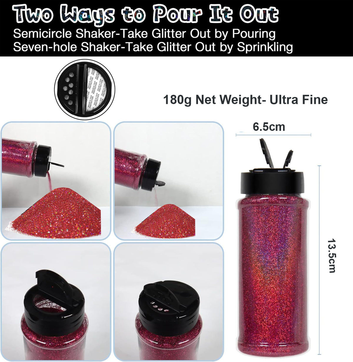 Cart In Mart Holographic Ultra Fine Glitter Powder Bulk Laser Sequin For Nail Craft 180g