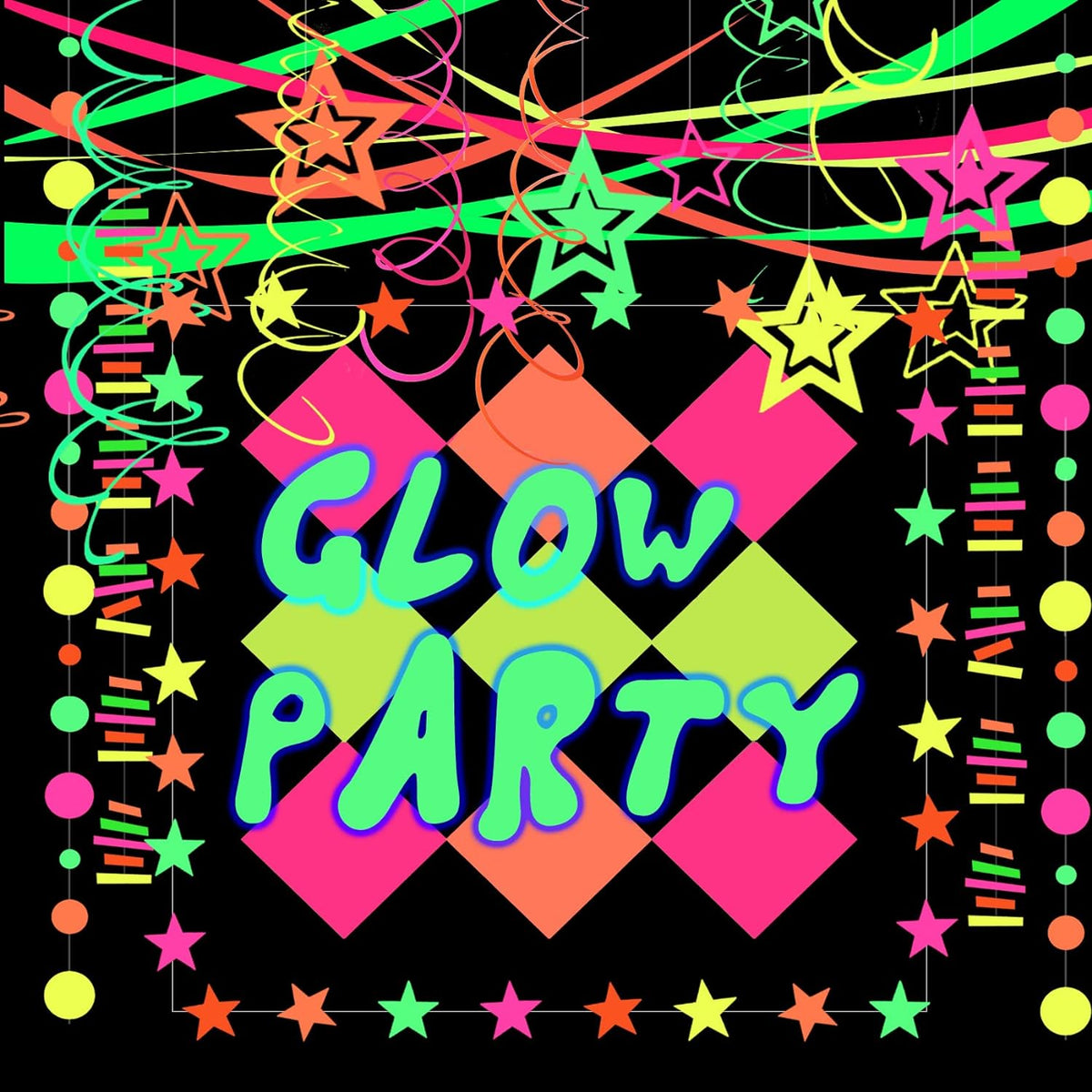 Cart In Mart 155m Glow In The Dark Neon Paper Garland Crepe Streamers Party Supplies