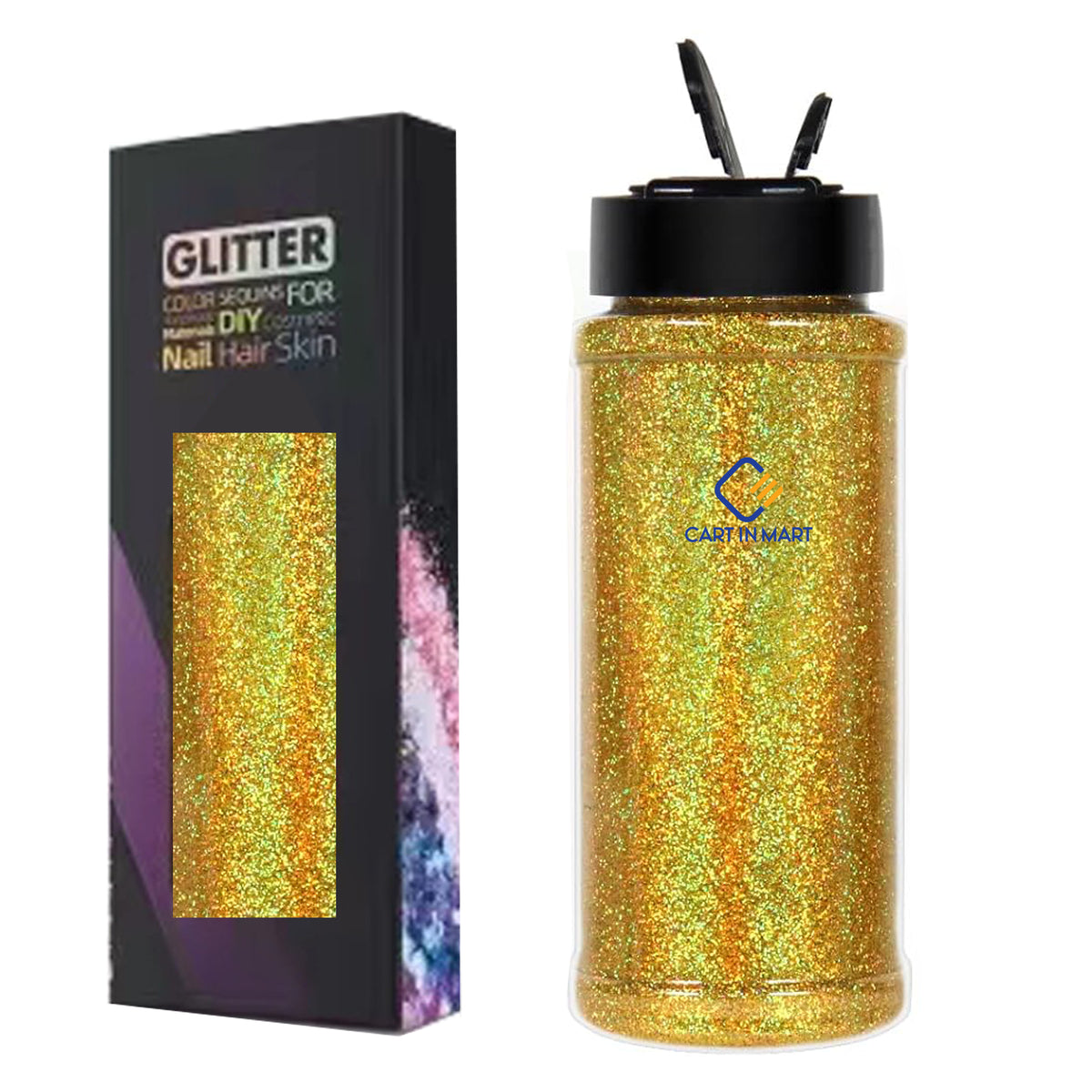 Cart In Mart Holographic Ultra Fine Glitter Powder Bulk Laser Sequin For Nail Craft 180g
