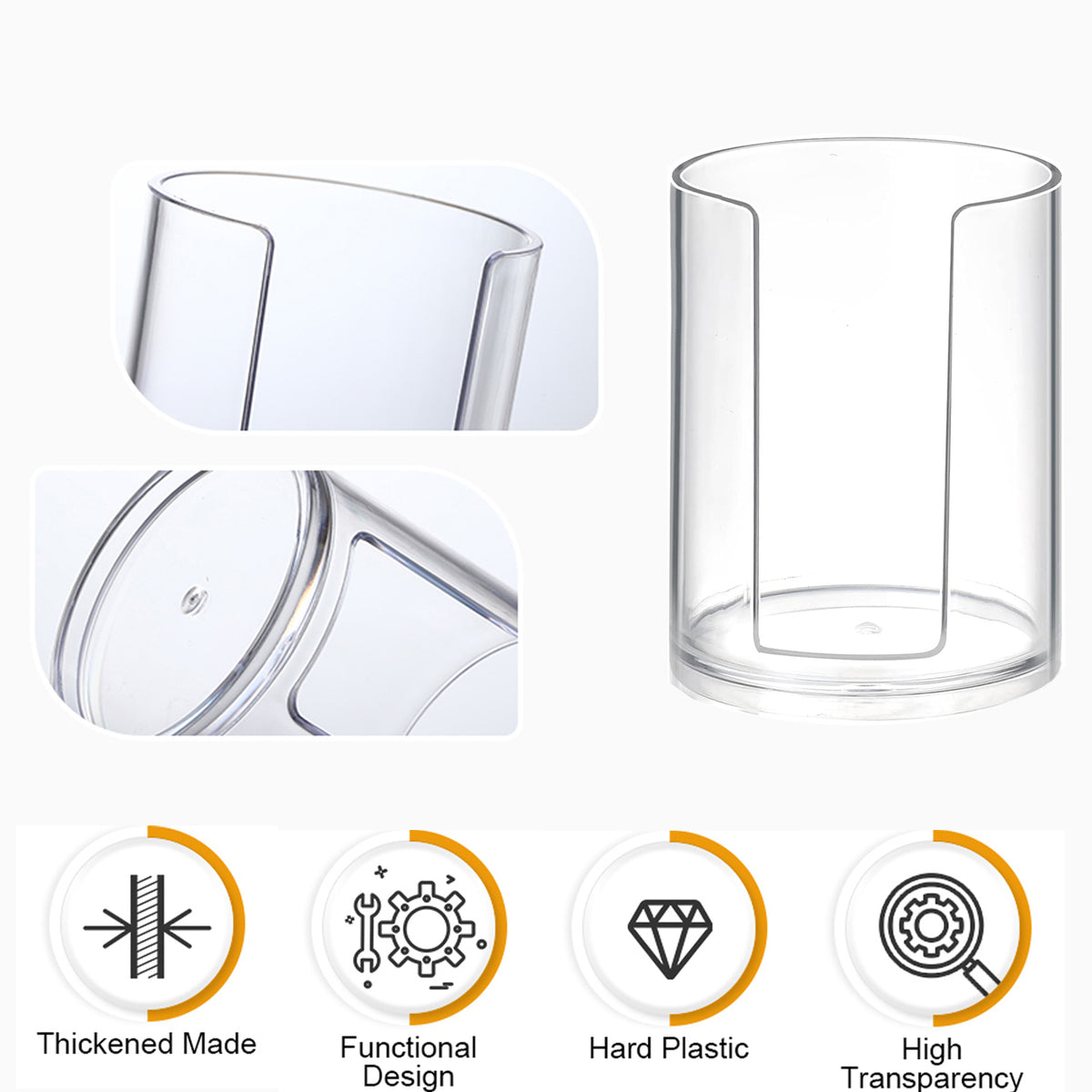 Cart In Mart 2 Pack Clear Acrylic Bathroom Cup Holder Mouthwash Paper Cups Dispenser