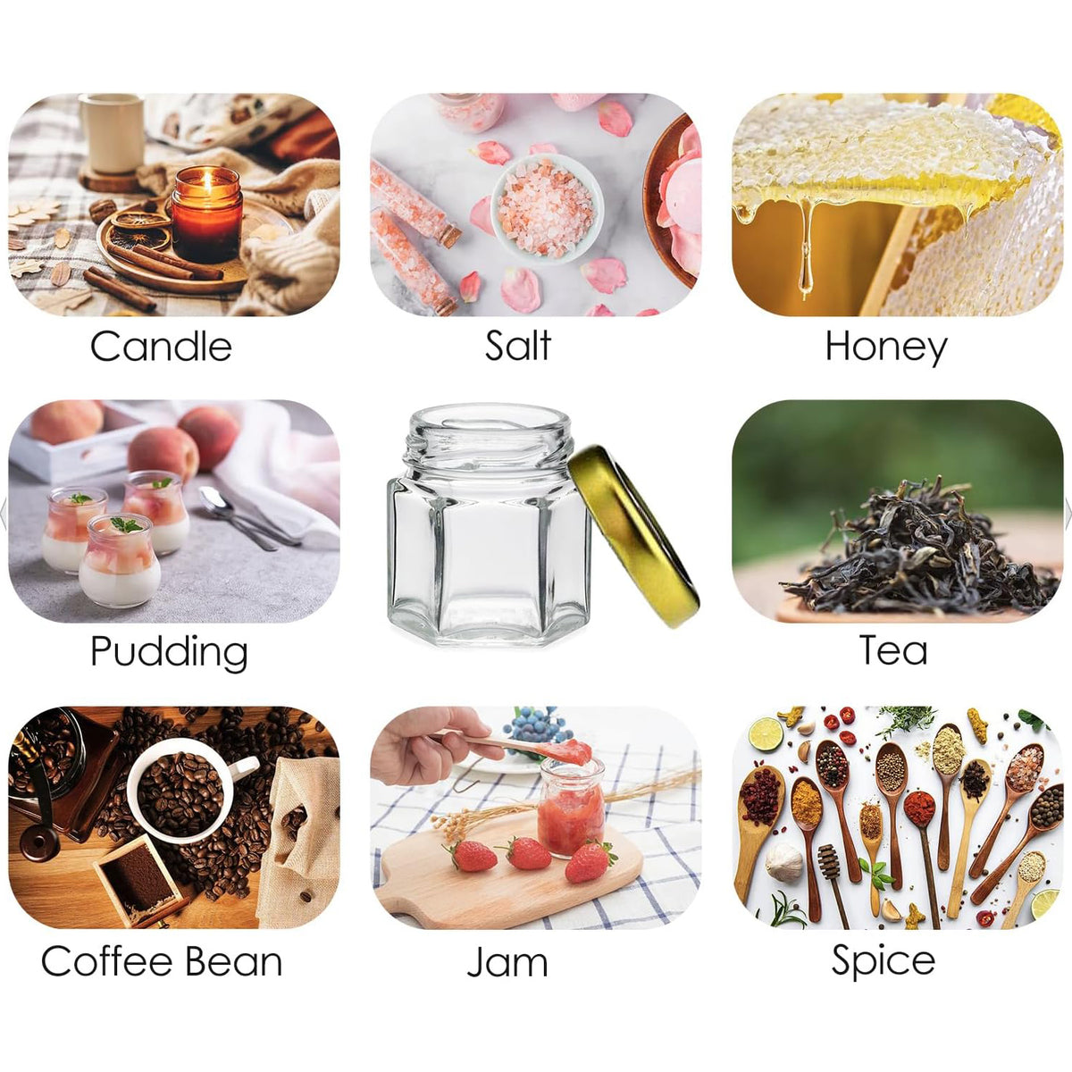 Cart In Mart 20 Pack Mini Honey Jars Pots With Dipper, Bee Pendant, Jute Party Gift Favor