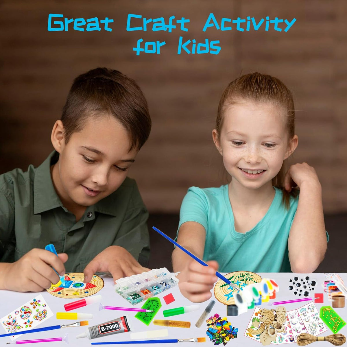 Cart In Mart Kids Wooden Glow In The Dark Painting Kit - Art & Crafts Gift For Boys Girls