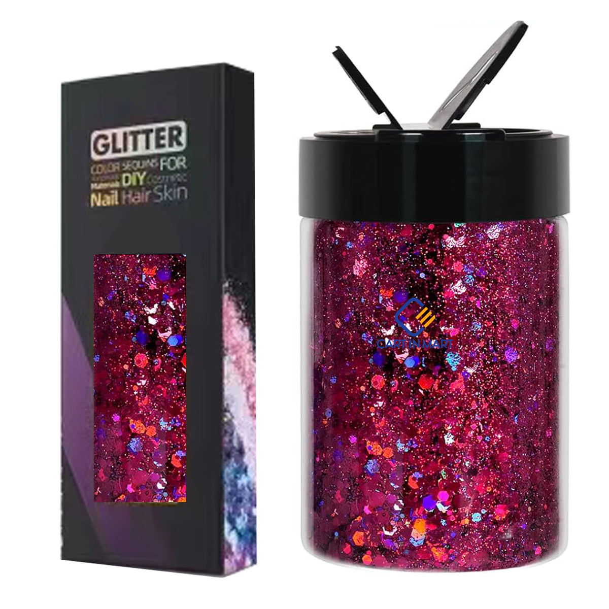 Cart In Mart Holographic Chunky Glitter Metallic Bulk Laser Sequin For Nail Craft 150g
