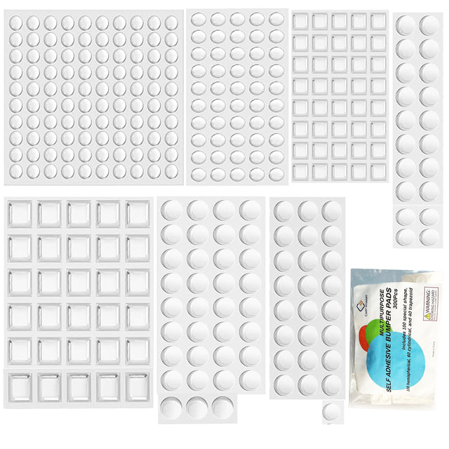 Cart In Mart 300 Piece Clear Self Adhesive Bumper Pads For Cabinet ,Door, Furniture