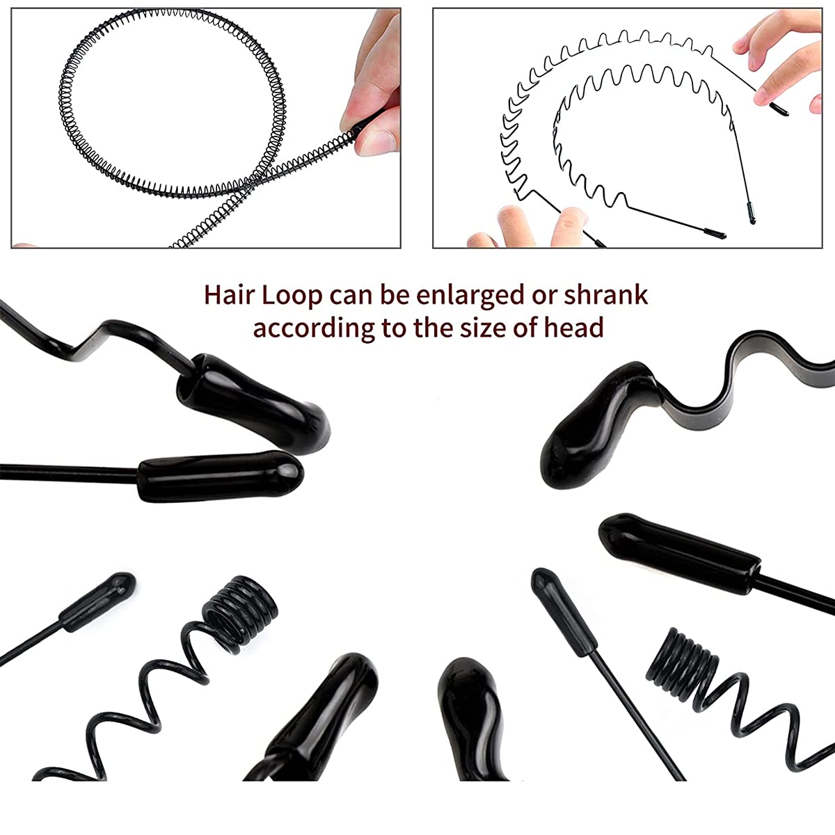 Cart In Mart 6 Pieces Metal Headbands Wavy Hairband Spring Hair Hoop For Sports Fashion