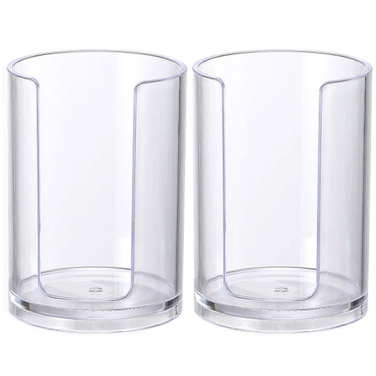 Cart In Mart 2 Pack Clear Acrylic Bathroom Cup Holder Mouthwash Paper Cups Dispenser