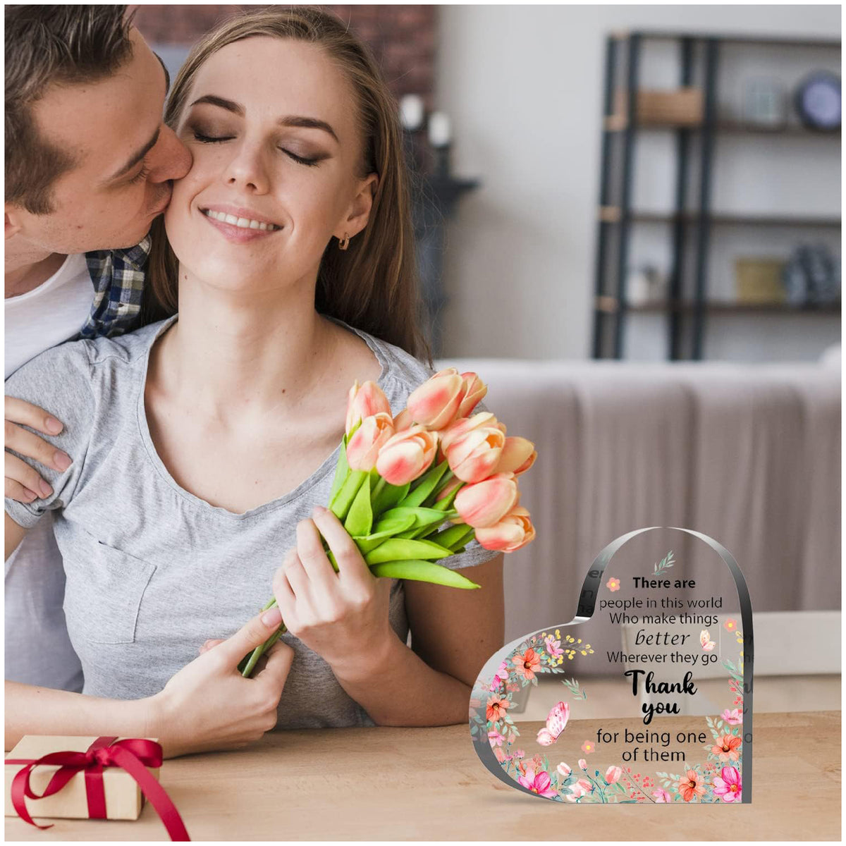 Cart In Mart Appreciation & Thank You Gifts For Women Acrylic Decorative Heart Sign