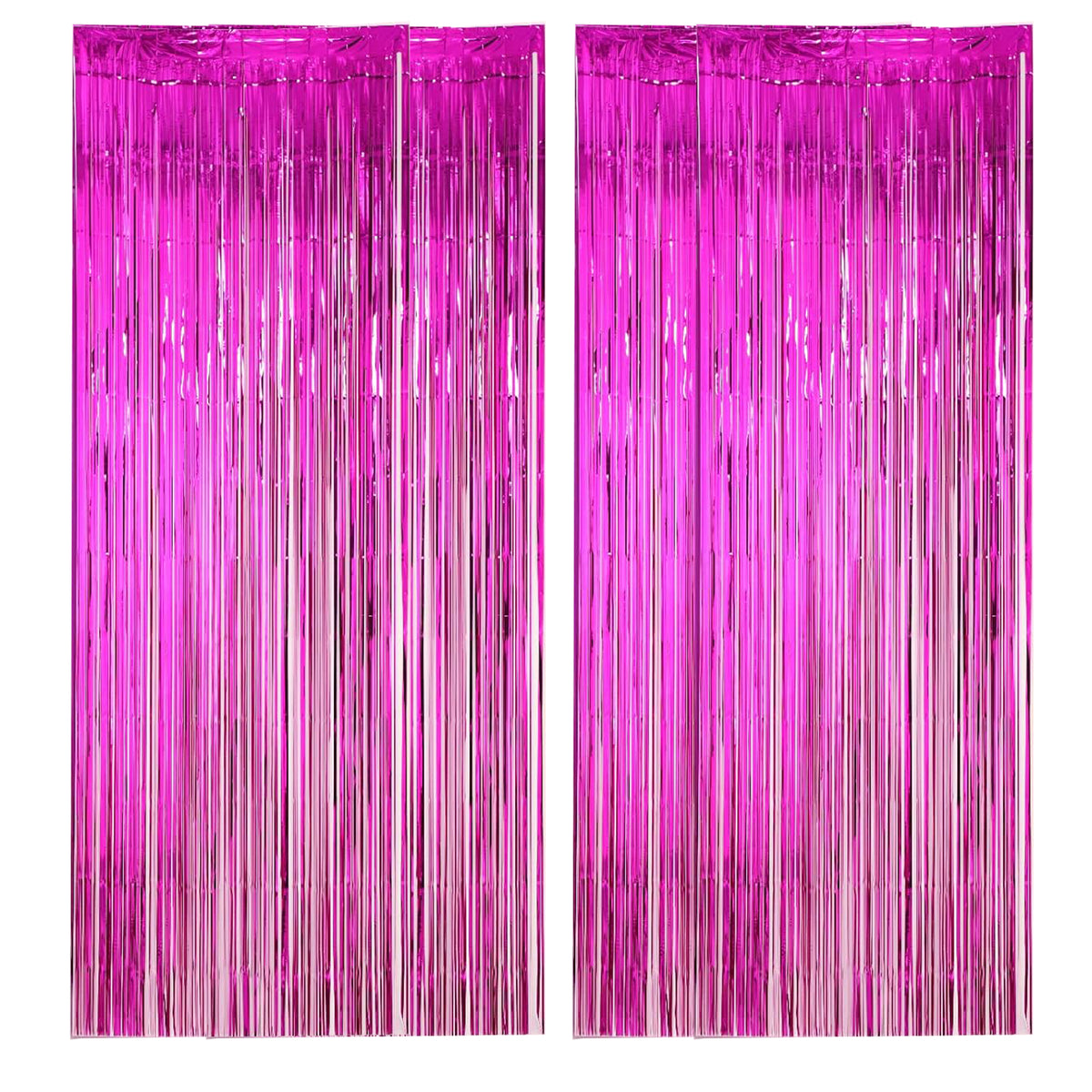 Cart In Mart 2 Pack Premium Foil Fringe Curtain Backdrop Tinsel Party Decoration -1x2m