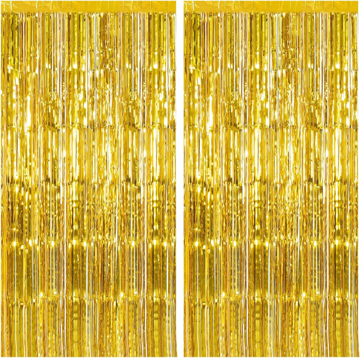 Cart In Mart 2 Pack Premium Foil Fringe Curtain Backdrop Tinsel Party Decoration -1x2m