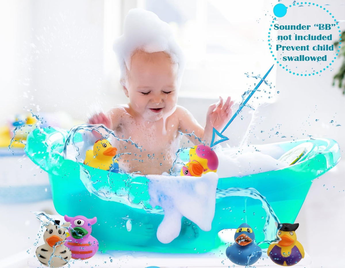 Cart In Mart 20 Pack Baby Bath Mini Duck Rubber Duckie Bathtub Toys With Mesh Bag