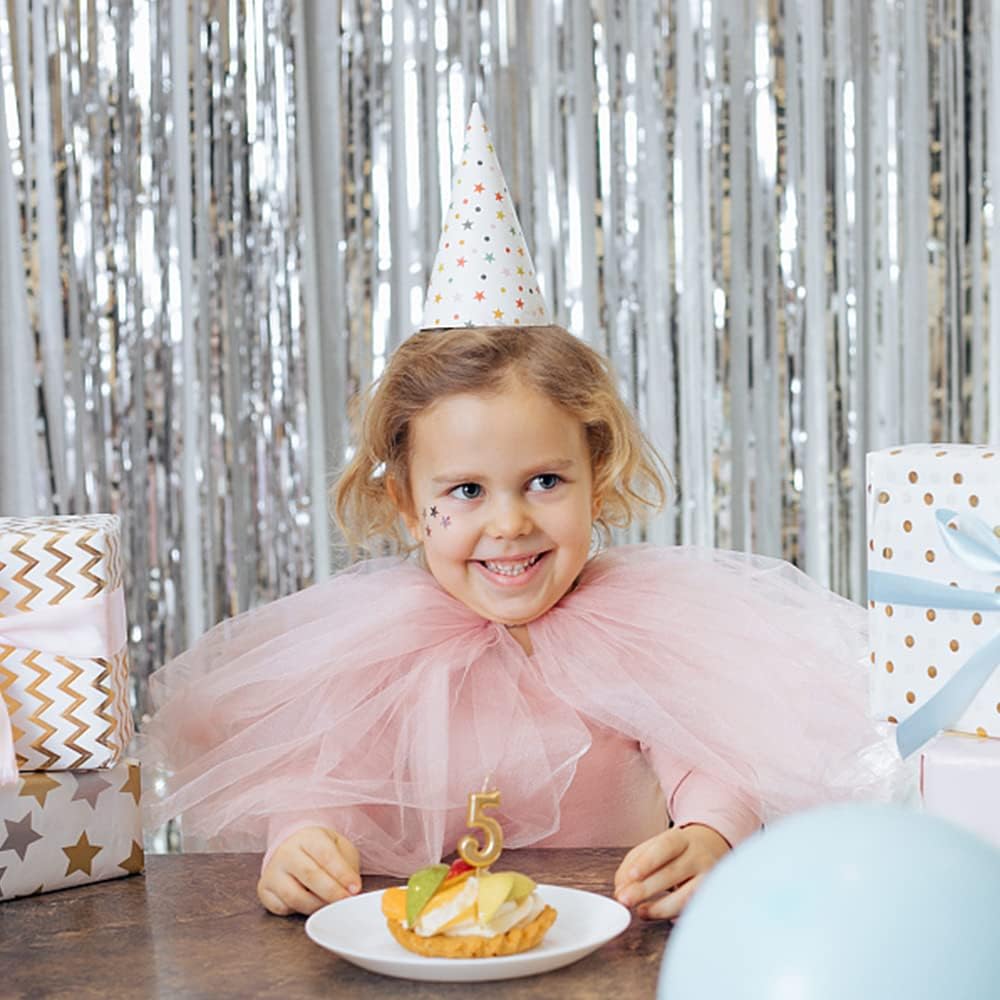 Cart In Mart 2 Pack Premium Foil Fringe Curtain Backdrop Tinsel Party Decoration -1x2m