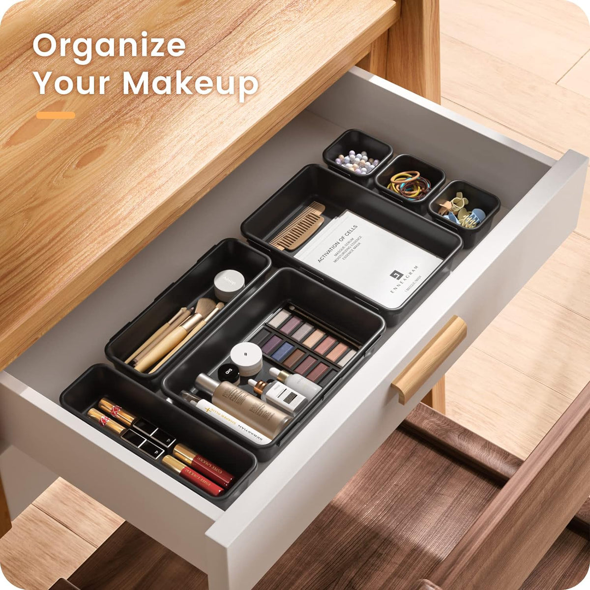 Cart In Mart Plastic Drawer Organiser Storage Bins For Makeup Bathroom Utensils - 22 Piece