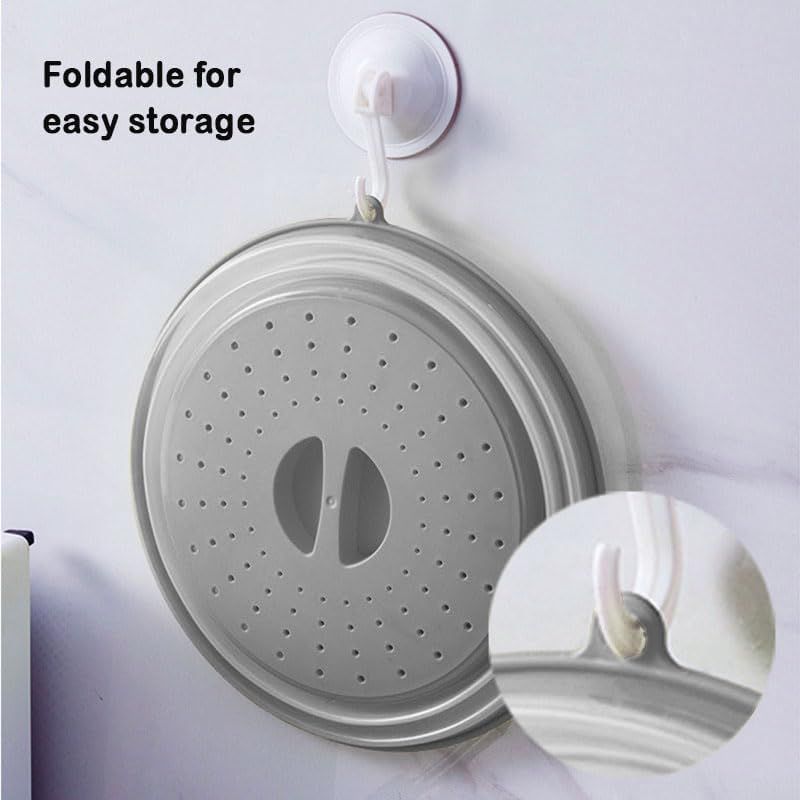 Cart In Mart 3 Piece Collapsible Microwave Food Splatter Cover, Silicone Mat & Brush