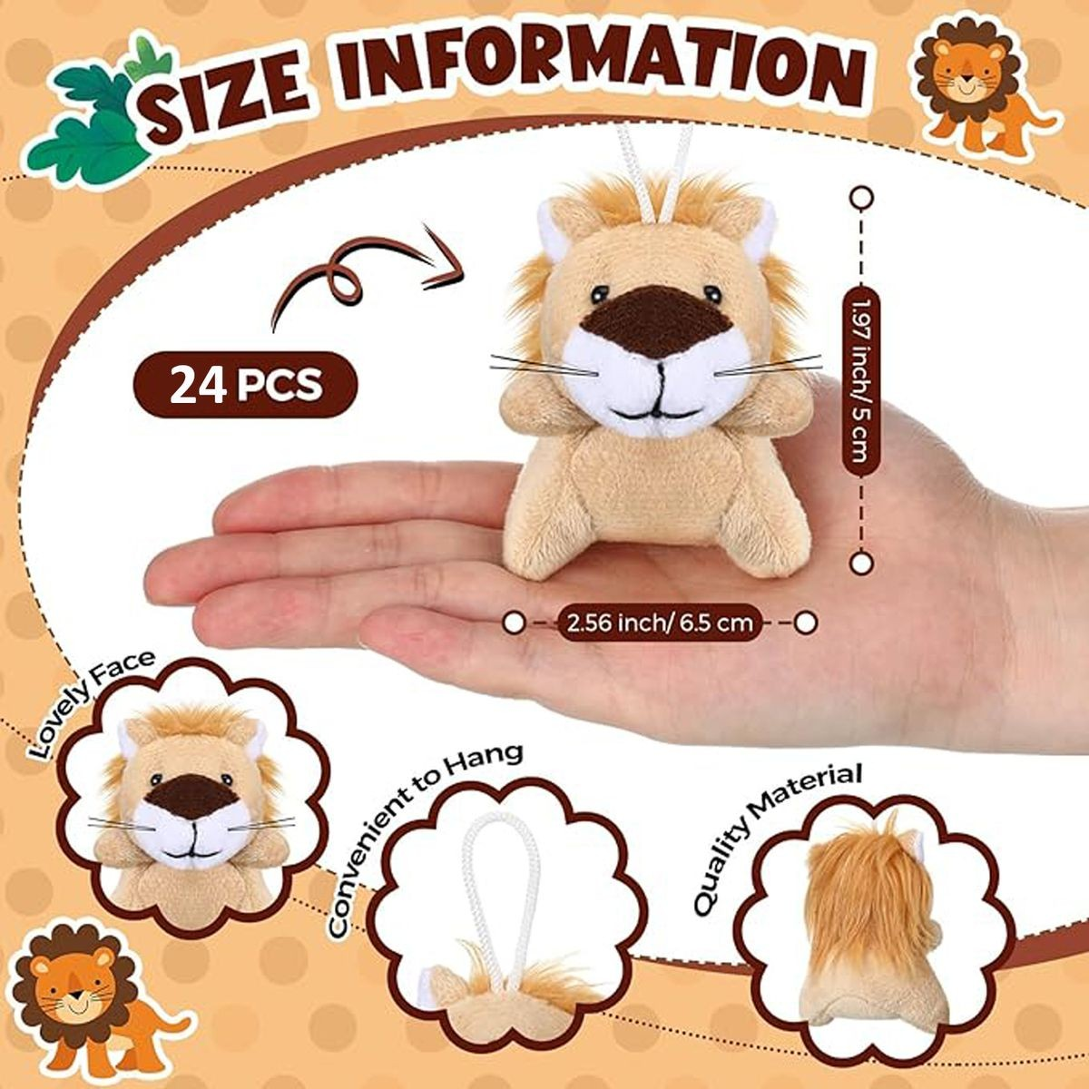 Cart In Mart Kids' Mini Animal Plush Toy Bulk Party Favor Stuffed Plushies - 24 Pack