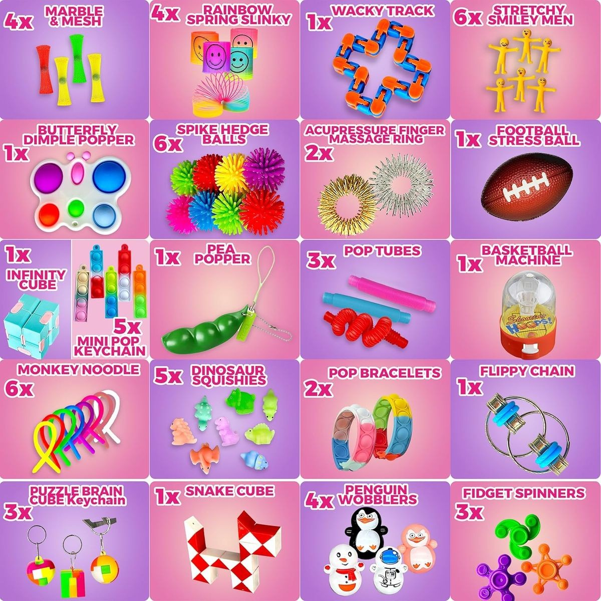 Cart In Mart 120 Pack Deluxe Bundle Sensory Fidget Toys For Kids Adults