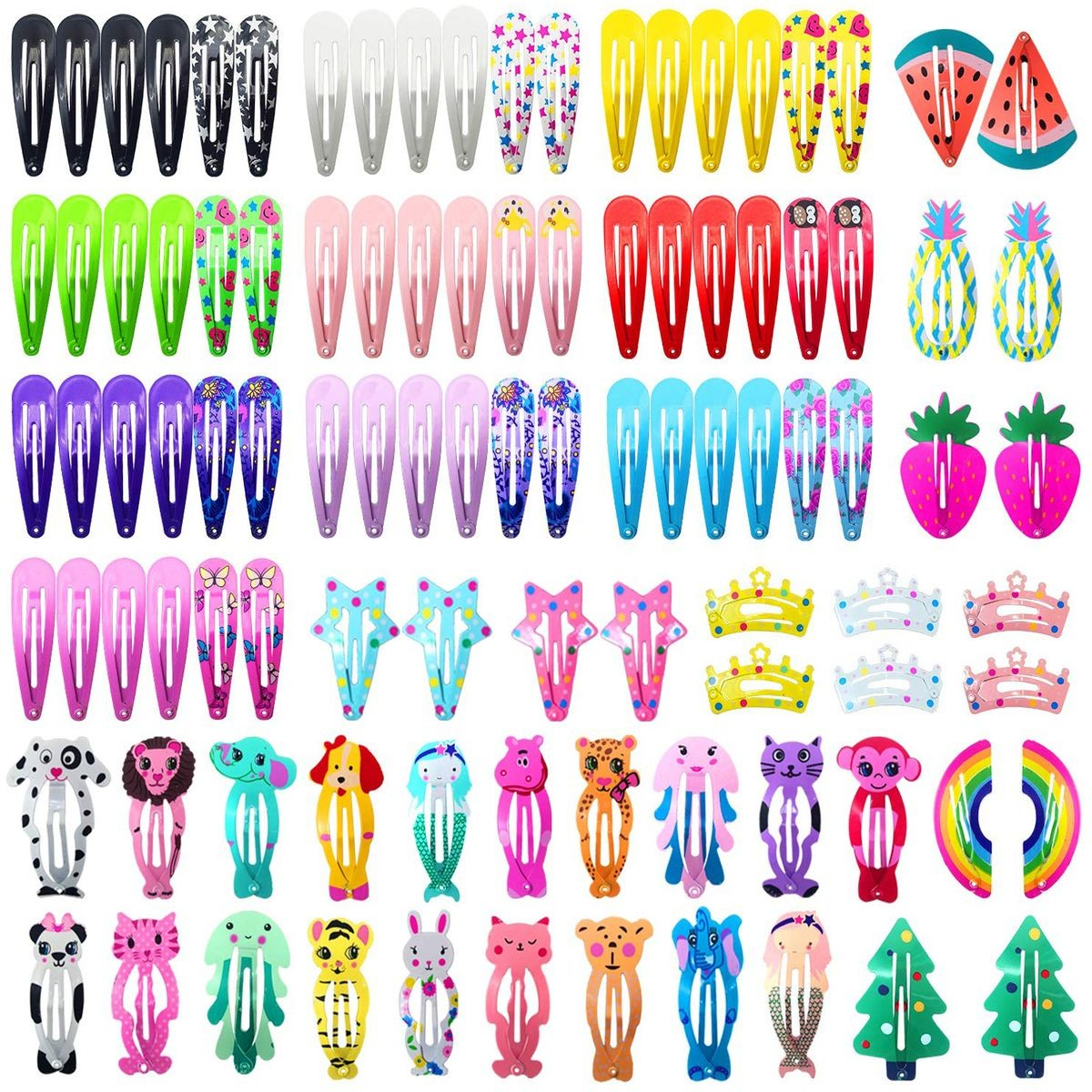 Cart In Mart Hair Clips For Girls Women Teens Metal Snap Hair Pin, Barrettes - 100 Piece
